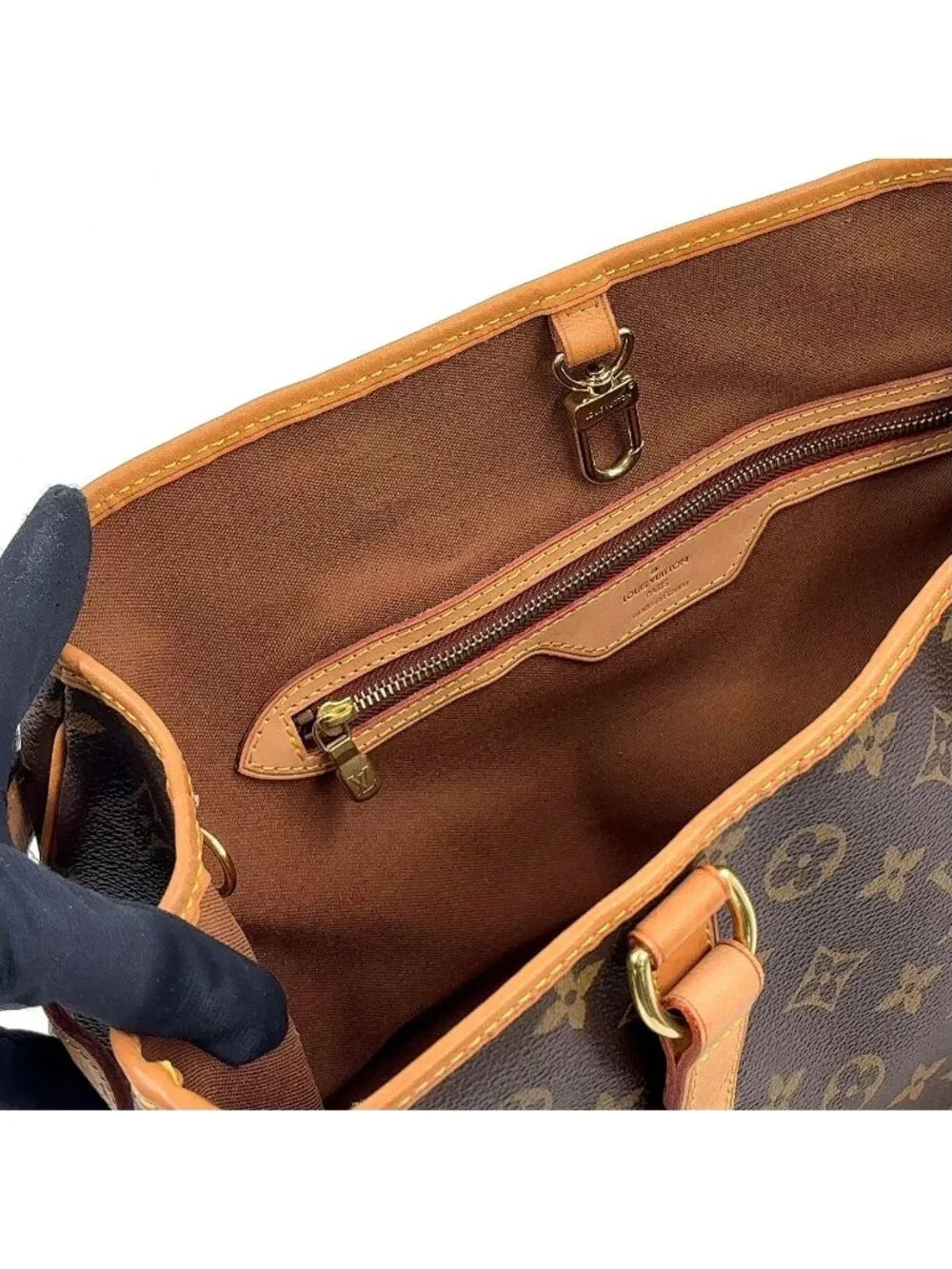Louis Vuitton Batignolles Oriental Monogram Leather Brown Light Tote Gold